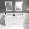 60" Freestanding Bathroom Vanity With Countertop, Undermount Sink & Mirror - Matte White - 027 60 01 CT 2M