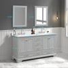 60" Freestanding Bathroom Vanity With Countertop, Undermount Sink & Mirror - Metal Grey - 027 60 15 CT 2M