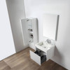 24" Floating Bathroom Vanity With Sink & Side Cabinet - Matte White