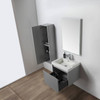 24" Floating Bathroom Vanity With Sink & Side Cabinet - Light Grey