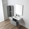 30" Floating Bathroom Vanity With Sink & Side Cabinet - Light Grey