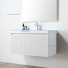 36" Floating Bathroom Vanity With Sink - Matte White