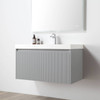 36" Floating Bathroom Vanity With Sink & Side Cabinet - Light Grey