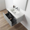 36" Floating Bathroom Vanity With Sink & Side Cabinet - Light Grey