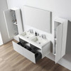 48" Floating Bathroom Vanity With Double Sink & 2 Side Cabinet - Matte White