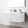 48" Floating Bathroom Vanity With Double Sink & 2 Side Cabinet - Matte White