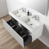 48" Floating Bathroom Vanity With Double Sink & 2 Side Cabinet - Matte White