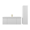 48" Floating Bathroom Vanity With Single Sink & 2 Side Cabinet - Matte White