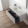 48" Floating Bathroom Vanity With Single Sink & 2 Side Cabinet - Light Grey