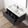 48" Floating Bathroom Vanity With Double Sink & 2 Side Cabinet -  Night Blue