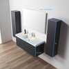 48" Floating Bathroom Vanity With Single Sink & 2 Side Cabinet -  Night Blue