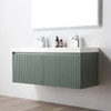 48" Floating Bathroom Vanity With Double Sink & 2 Side Cabinet - Aventurine Green