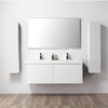 60" Floating Bathroom Vanity With Sink & 2 Side Cabinet - Matte White