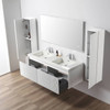 60" Floating Bathroom Vanity With Sink & 2 Side Cabinet - Matte White