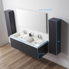 60" Floating Bathroom Vanity With Sink & 2 Side Cabinet - Night Blue