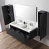 60" Floating Bathroom Vanity With Sink & 2 Side Cabinet - Night Blue