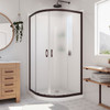 Dreamline Prime 33 In. X 33 In. X 76 3/4 In. H Sliding Shower Enclosure, Shower Base And Qwall-4 Acrylic Backwall Kit, Frosted Glass - DL-6152-FR-DUP