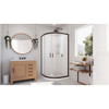 Dreamline Prime 33 In. X 33 In. X 76 3/4 In. H Sliding Shower Enclosure, Shower Base And Qwall-4 Acrylic Backwall Kit, Frosted Glass - DL-6152-FR-DUP