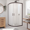 Dreamline Prime 33 In. X 33 In. X 74 3/4 In. Corner Sliding Shower Enclosure And Slimline Shower Base Kit, Frosted Glass - DL-6701-FR-DUP