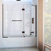 Dreamline Aqua 56-60 In. W X 58 In. H Frameless Hinged Tub Door With Extender Panel - SHDR-3148586-EX-DUP