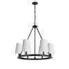 Dainolite 6lt Incandescent Chandelier, Mb W/ Wh Shades - CLB-306C-MB-790