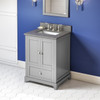 24" Grey Addington Vanity, Steel Grey Cultured Marble Vanity Top, Undermount Rectangle Bowl