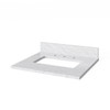 24" Grey Addington Vanity, White Carrara Marble Vanity Top, Undermount Rectangle Bowl