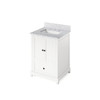 24" White Addington Vanity, White Carrara Marble Vanity Top, Undermount Rectangle Bowl