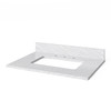 30" Grey Addington Vanity, White Carrara Marble Vanity Top, Undermount Rectangle Bowl