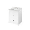 30" White Addington Vanity, Calacatta Vienna Quartz Vanity Top, Undermount Rectangle Bowl