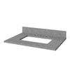 30" White Addington Vanity, Steel Grey Cultured Marble Vanity Top, Undermount Rectangle Bowl