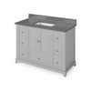 48" Grey Addington Vanity, Boulder Cultured Marble Vanity Top, Undermount Rectangle Bowl