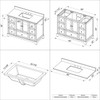 48" Grey Addington Vanity, Boulder Cultured Marble Vanity Top, Undermount Rectangle Bowl
