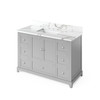 48" Grey Addington Vanity, Calacatta Vienna Quartz Vanity Top, Undermount Rectangle Bowl