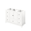 48" White Addington Vanity, White Carrara Marble Vanity Top, Undermount Rectangle Bowl