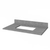 36" White Adler Vanity, Steel Grey Cultured Marble Vanity Top, Undermount Rectangle Bowl