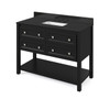48" Black Adler Vanity, Black Granite Vanity Top, Undermount Rectangle Bowl