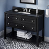 48" Black Adler Vanity, Black Granite Vanity Top, Undermount Rectangle Bowl