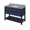 48" Hale Blue Adler Vanity, Boulder Cultured Marble Vanity Top, Undermount Rectangle Bowl