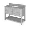 48" Grey Adler Vanity, Boulder Cultured Marble Vanity Top, Undermount Rectangle Bowl