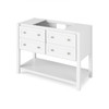 48" White Adler Vanity, Calacatta Vienna Quartz Vanity Top, Undermount Rectangle Bowl