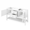 60" White Adler Vanity, Double Bowl, White Carrara Marble Vanity Top, Two Undermount Rectangle Bowls