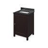 24" Espresso Astoria Vanity, Black Granite Vanity Top, Undermount Rectangle Bowl