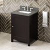 24" Espresso Astoria Vanity, Boulder Cultured Marble Vanity Top, Undermount Rectangle Bowl