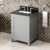 24" Grey Astoria Vanity, Black Granite Vanity Top, Undermount Rectangle Bowl