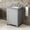 24" Grey Astoria Vanity, Steel Grey Cultured Marble Vanity Top, Undermount Rectangle Bowl