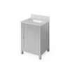 24" Grey Astoria Vanity, White Carrara Marble Vanity Top, Undermount Rectangle Bowl