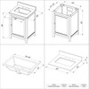 24" Grey Astoria Vanity, White Carrara Marble Vanity Top, Undermount Rectangle Bowl