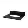 24" White Astoria Vanity, Black Granite Vanity Top, Undermount Rectangle Bowl