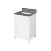 24" White Astoria Vanity, Boulder Cultured Marble Vanity Top, Undermount Rectangle Bowl